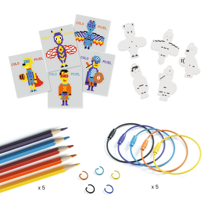 Joc creativ DIY Brelocuri eroi, Djeco [3]