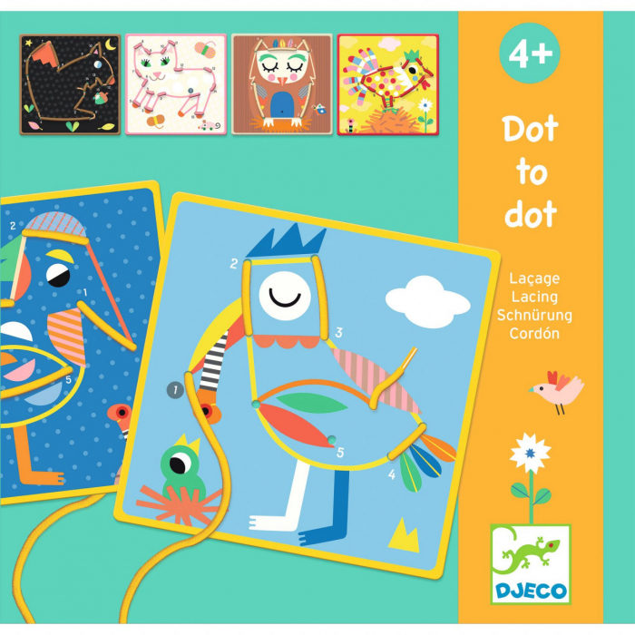 Joc educativ de cusut cu siret Punct cu punct, Djeco [2]
