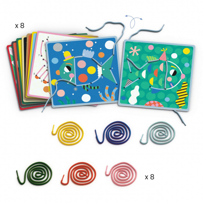 Joc educativ de cusut cu siret Punct cu punct, Djeco [3]