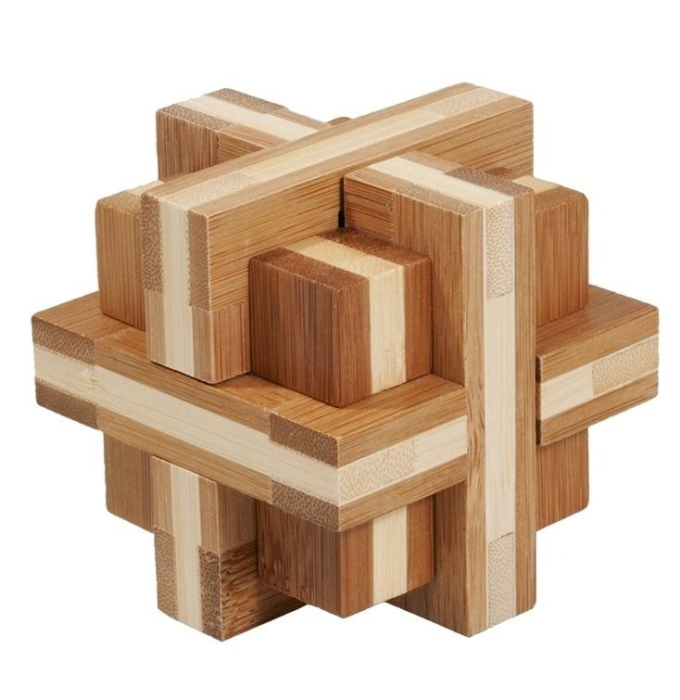 Puzzle 3D din bambus Double cross, Fridolin [2]
