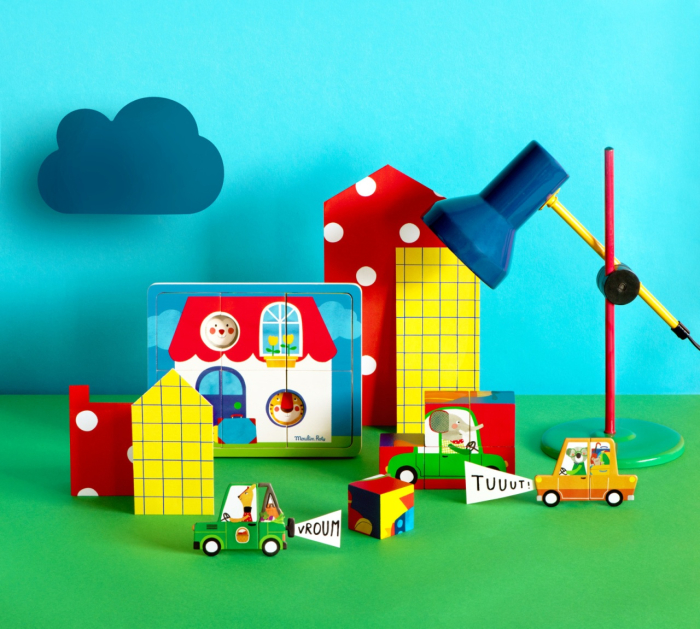Puzzle din lemn cu 3 niveluri Les Popipop, Moulin Roty [4]
