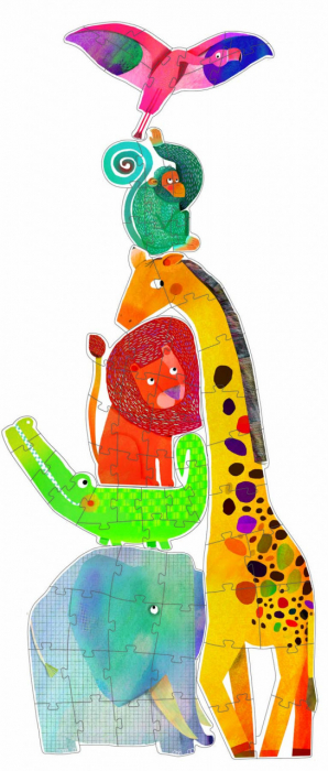 Puzzle gigant Animale din savana, Djeco [2]