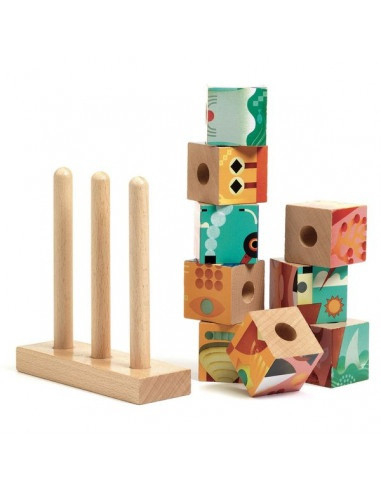 Puzzle vertical cu cuburi Puzz-Up Forest, Djeco [4]