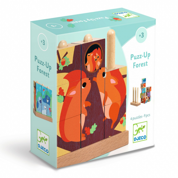 Puzzle vertical cu cuburi Puzz-Up Forest, Djeco [1]