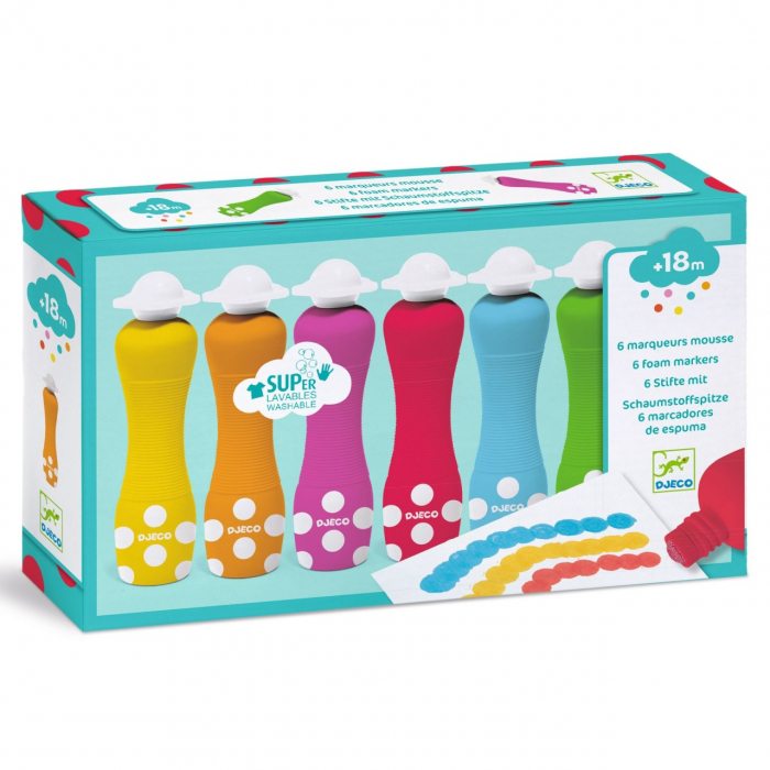 Set 6 markere rotunde pentru bebe, Djeco [1]