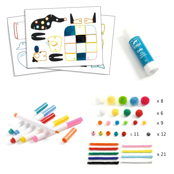 Set creativ 3 prieteni mari și companionii lor, Djeco [5]