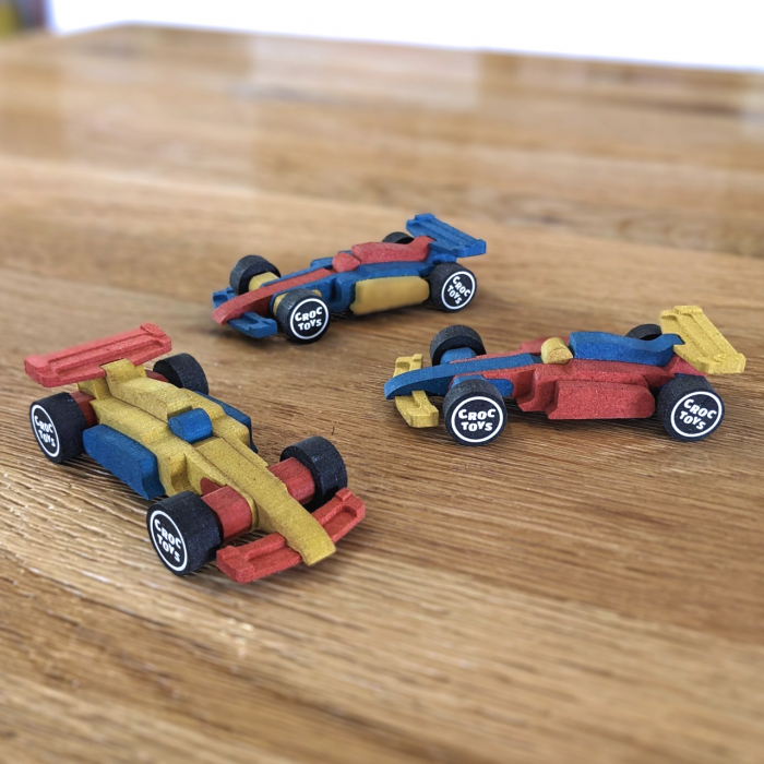 Set de constructie 3 masini de curse, Croc toys [4]