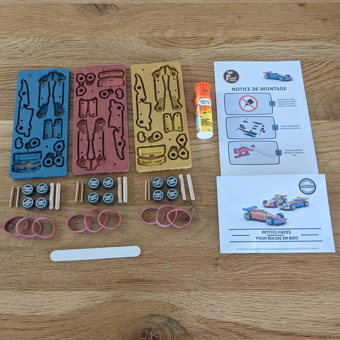 Set de constructie 3 masini de curse, Croc toys [2]