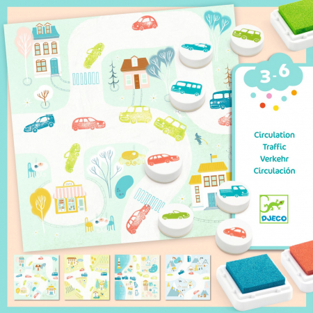 Toate - Joc cu stampile Trafic, Djeco