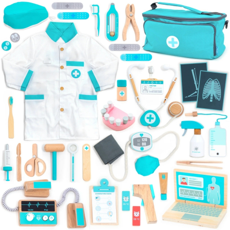 Jucarii din lemn - Joc de rol Trusa de doctor Deluxe, UMU Toys