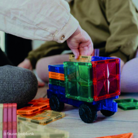 Joc magnetic de construit cu set de roti 25 piese, Cleverclixx [4]