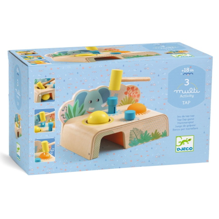 De Bebe - Jucarie bebe din lemn Multi Tap, Djeco