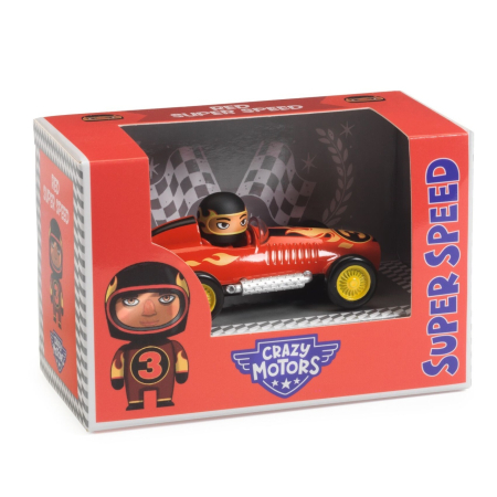 Noutati - Masina de curse Red Super Speed Colectia Crazy Motors, Djeco