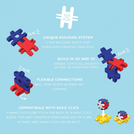 Nano Clics Pentru constructori creativi 500 piese, Clicformers [4]