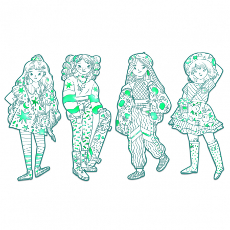Parada modei de colorat, Angel si prietenele, Djeco [1]