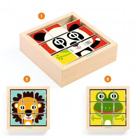 Puzzle din cuburi Tournanimo, Djeco [3]