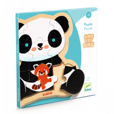 Puzzle - Puzzle din lemn Ursuletul Panda, Djeco