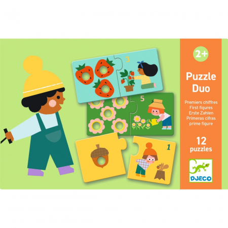 Puzzle duo tactil Primele numere, Djeco [2]