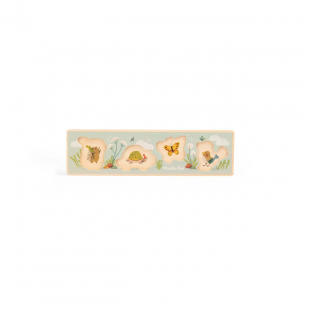 Puzzle incastru din lemn 4 animale, Moulin Roty [1]