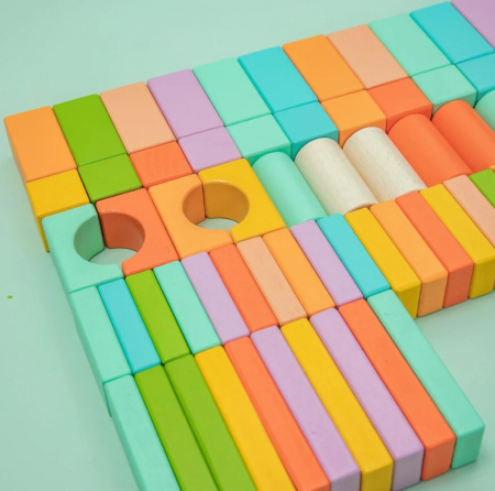 Set 100 cuburi din lemn, UMU Toys [2]