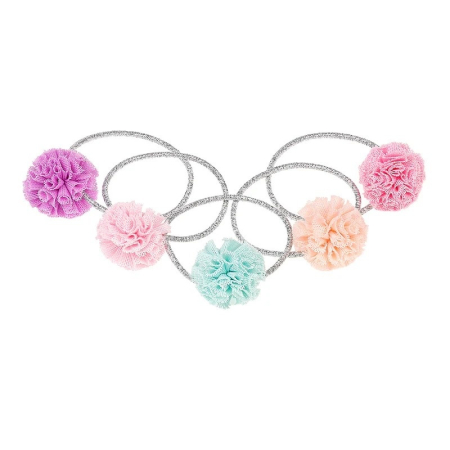 Noutati - Set 5 elastice de par cu pompoane, Souza!