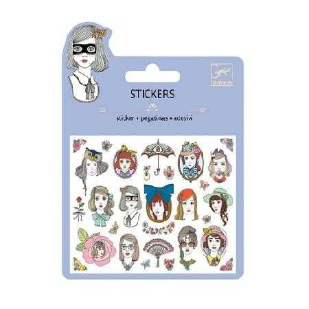 Toate - Set abtibilduri Portrete cu sclipici, Djeco