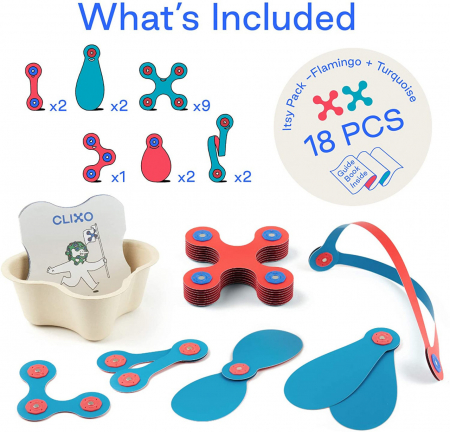 Set Clixo de construit cu magnet, Itsy pack Flamingo-Turquoise 18 [2]
