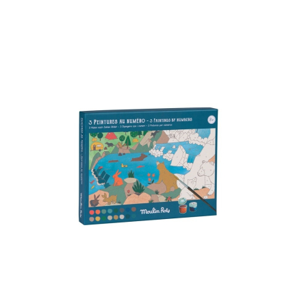Pictura si desen - Set creativ de pictura pe numere Exploratorul, Moulin Roty