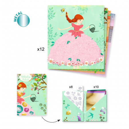 Set creativ Ilustrate cu foite metalice Zane, Djeco [3]
