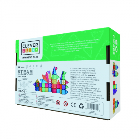 Set magnetic de construit Inventiv 60 piese, Cleverclixx [2]