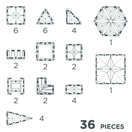 Set magnetic de construit Pastel 36 piese, Cleverclixx [3]