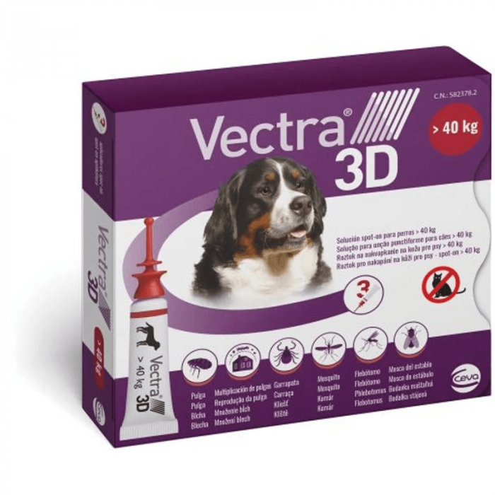 Vectra 3D +40 kg, cutie cu 3 pipete solutie spot-on x 8 ml [1]