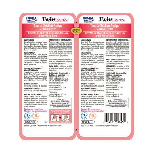 Inaba Churu Twin Packs Tuna & Chicken Recipe in Tuna Broth [2]