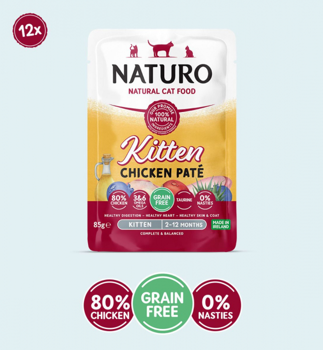 Naturo Cat Grain Free Kitten Chicken Pate Pouch [2]