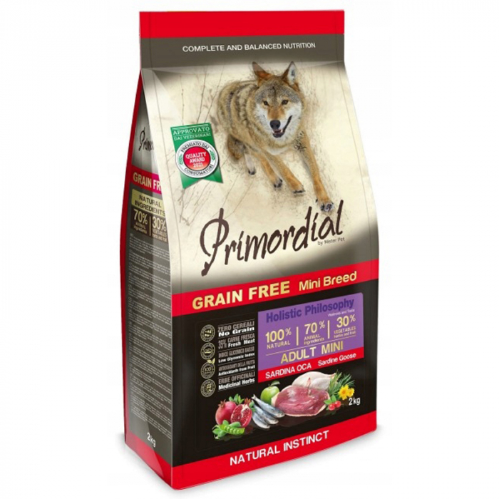 Hrana uscata caini, Primordial Grain-Free Holistic Dog Adult Mini cu Sardine si Gasca [1]