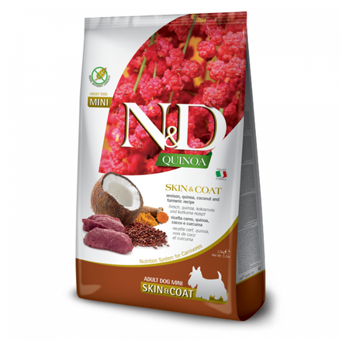 Farmina N&D Quinoa Mini Skin & Coat Vânat, 7Kg [1]