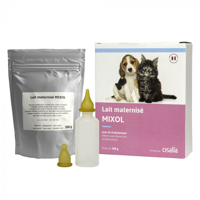 Lapte praf pentru caini si pisici, Mixol 300 ml + biberon [2]