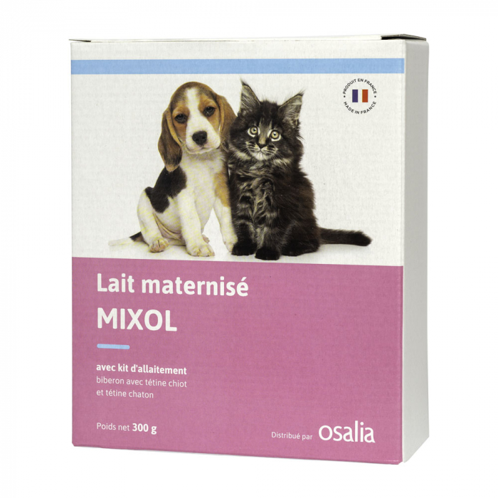 Lapte praf pentru caini si pisici, Mixol 300 ml + biberon [1]