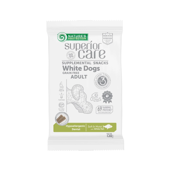 Nature's Protection Snack  Hypoallergenic Dental with White Fish, 150g [1]