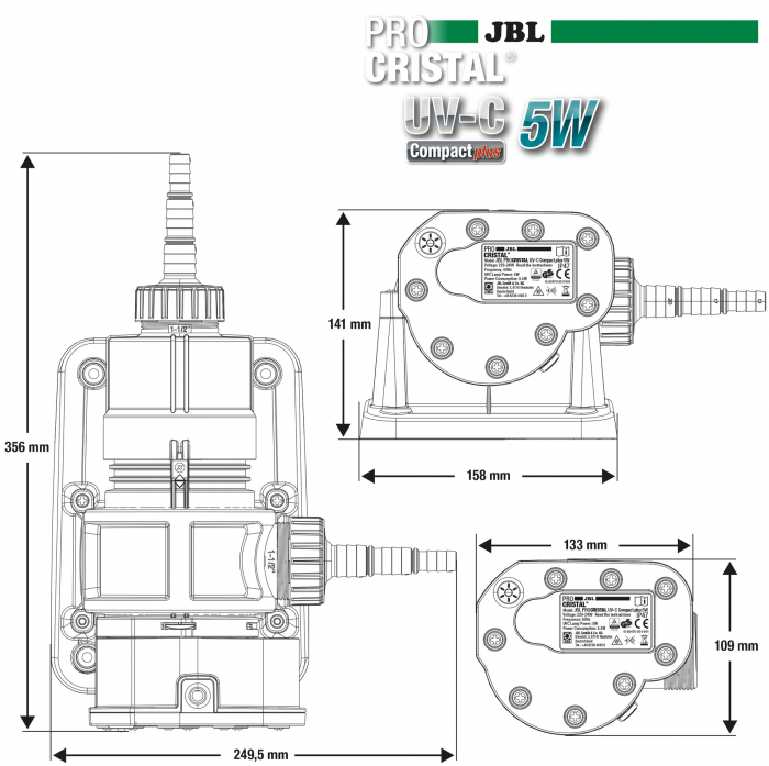 Sterilizator pentru acvariu, JBL, ProCristal Compact plus UV-C 5 W [6]