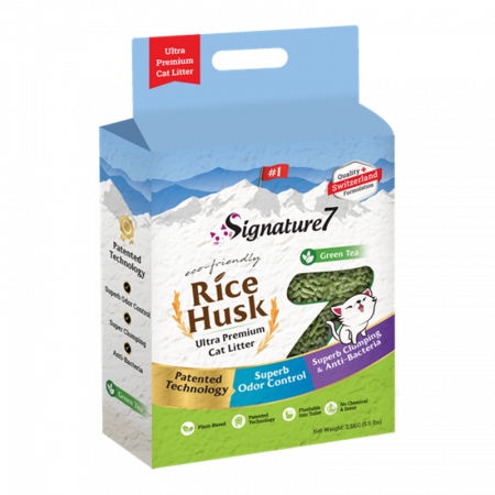 Asternut pentru litiere - Signature7 Green Tea Rice Husk