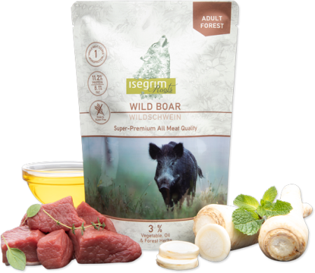 Caini - Hrana umeda caini, Isegrim Mistreț, Păstârnac, Ulei de semințe de in și Ierburi de pădure