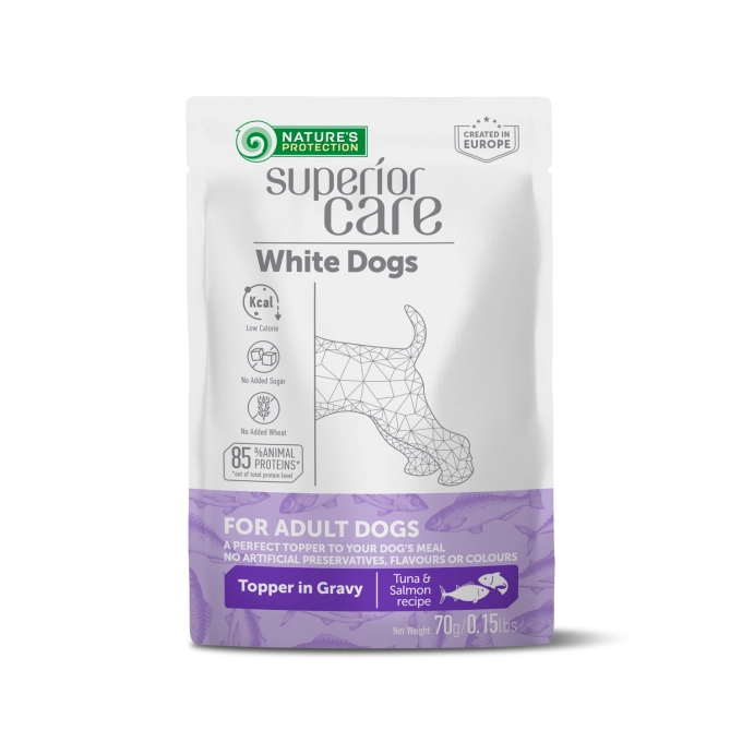 Hrana umeda caini - Natures Protection White Dogs Ton si Somon