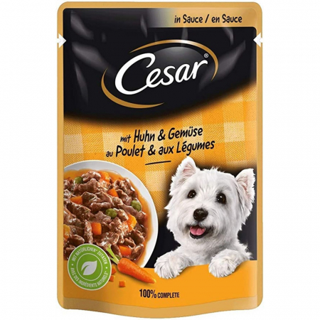 Hrana umeda caini - Cesar Pui si Legume in Sos Plic