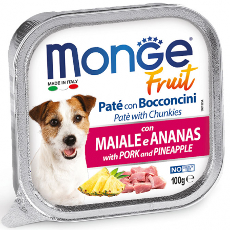 Hrana umeda caini - Hrana umeda Monge Porc si Ananas