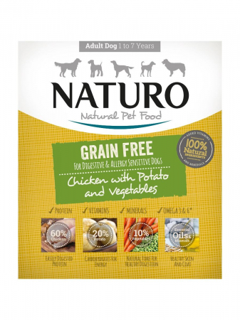 Hrana umeda caini - Naturo Adult Dog Grain Free Chicken & Potato with Vegetables