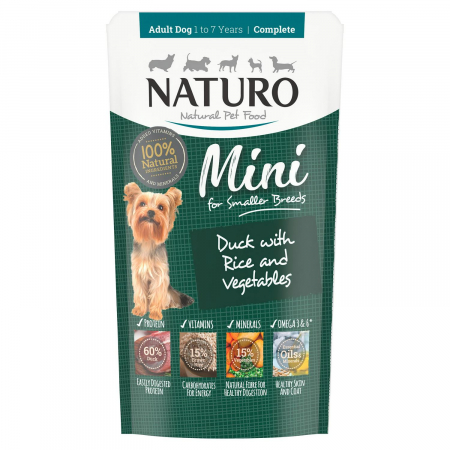 Hrana umeda caini - Naturo Adult Mini Dog Rata cu orez si vegetale