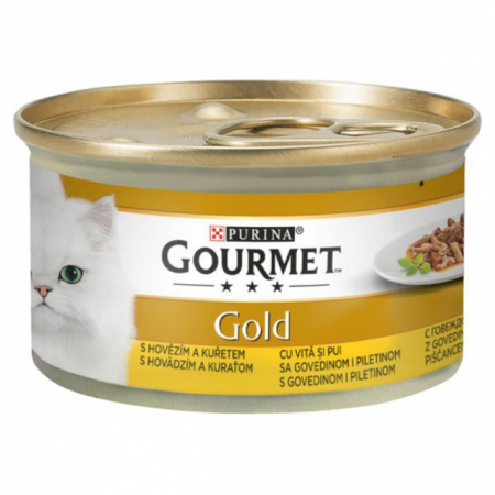 Pisici - Gourmet Gold Double Pleasure cu vită și pui