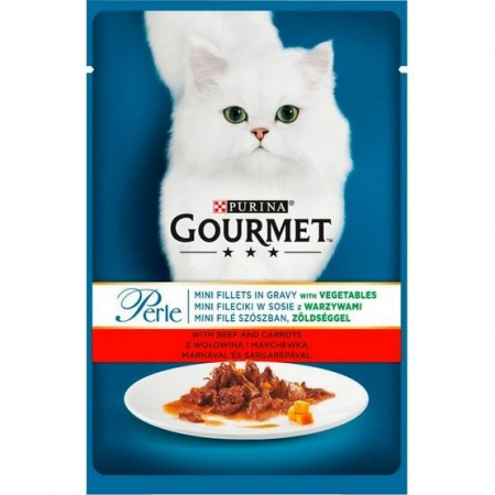 Pisici - Gourmet Perle Vita si Morcovi in sos