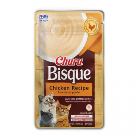 Pisici - Hrana umeda pisici, Inaba Churu Bisque Chicken Recipe, 40G